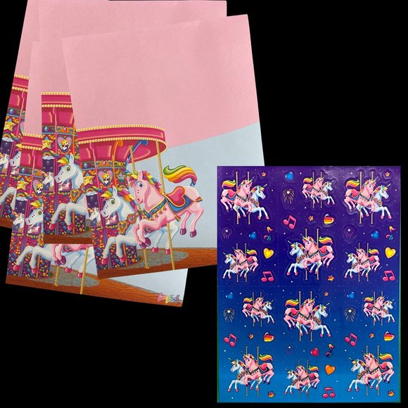 Lisa Frank | Accessories | Lisa Frank Carousel Unicorn Sticker ...